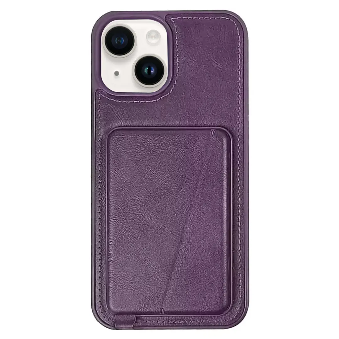 iPhone 15/iPhone 14/iPhone 13 Modern Hidden Card Holder Case Purple